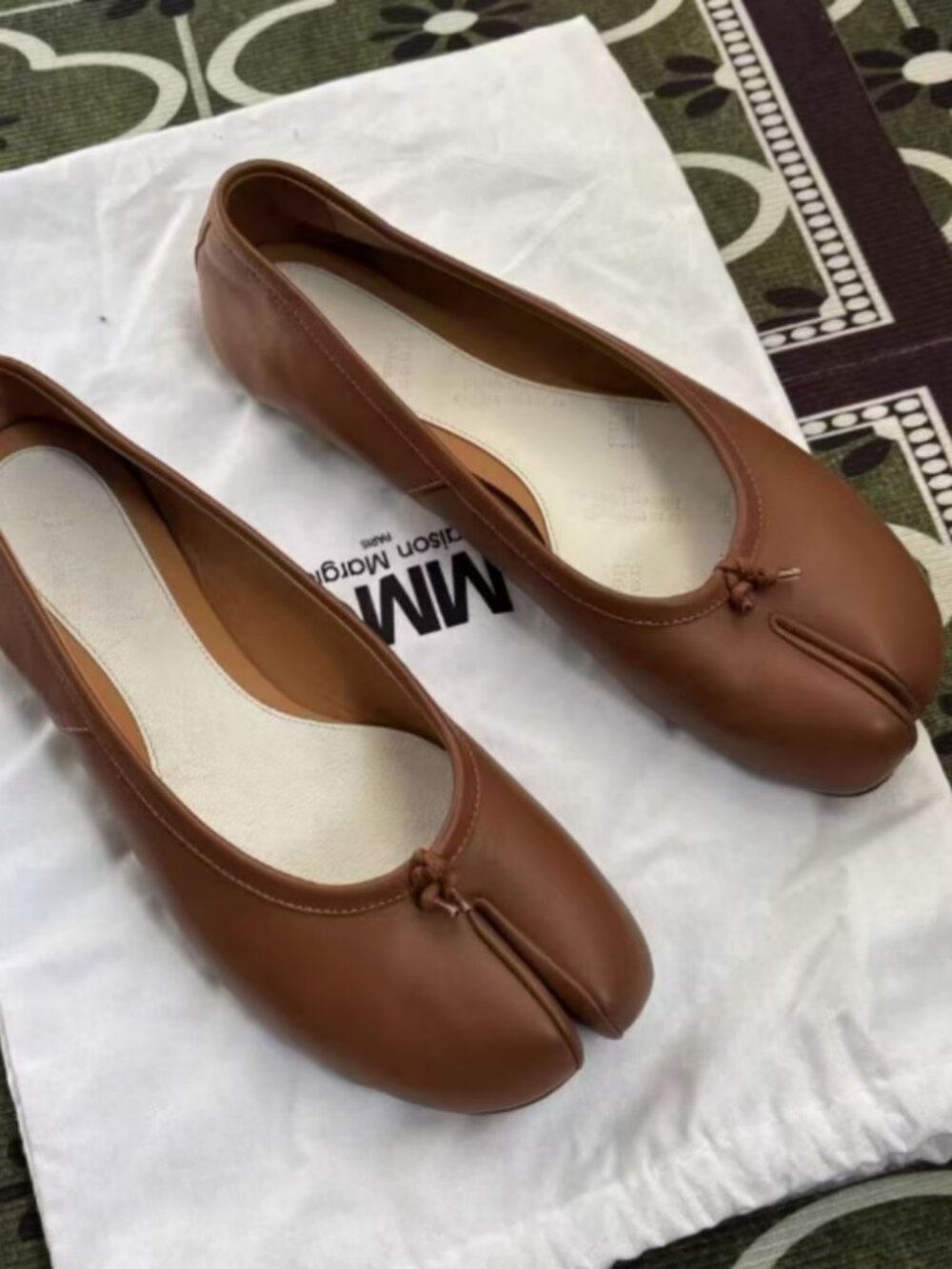 Maison Margiela Tan Leather Tabi Shoes
